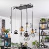 Koyoto Suspension, Boule lumineuse, Suspension Ambre, Chrome, Clair, Fumé, 6 lumières