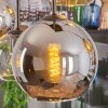 Koyoto Suspension, Boule lumineuse, Suspension Ambre, Chrome, Clair, Fumé, 6 lumières