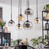 Koyoto Suspension, Boule lumineuse, Suspension Ambre, Clair, Fumé, 6 lumières