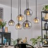 Koyoto Suspension, Boule lumineuse, Suspension Ambre, Clair, Fumé, 6 lumières