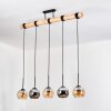 Koyoto Suspension, Boule lumineuse, Suspension Écru, Noir, 5 lumières
