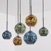 Ripoll Suspension, Boule lumineuse, Suspension Bleu, Or, Vert, 6 lumières