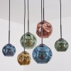 Ripoll Suspension, Boule lumineuse, Suspension Bleu, Or, Vert, Cuivré, 6 lumières