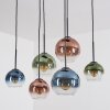 Koyoto Suspension, Boule lumineuse, Suspension Bleu, Vert, Clair, Cuivré, 6 lumières