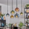 Koyoto Suspension, Boule lumineuse, Suspension Bleu, Or, Vert, Clair, Cuivré, 6 lumières