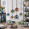 Koyoto Suspension, Boule lumineuse, Suspension Bleu, Or, Vert, Clair, Cuivré, 6 lumières