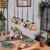 Koyoto Suspension, Boule lumineuse, Suspension Écru, Noir, 5 lumières