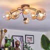 Chehalis Plafonnier, Boule lumineuse Ambre, Clair, 6 lumières