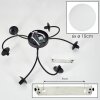 Chehalis Plafonnier, Boule lumineuse 56 cm Blanc, 6 lumières