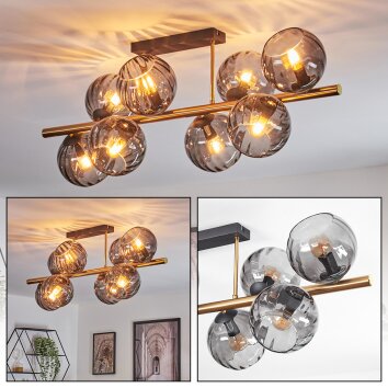 Koyoto Plafonnier, Boule lumineuse Or, Noir, 8 lumières