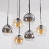 Koyoto Suspension, Boule lumineuse, Suspension Ambre, Clair, Fumé, 6 lumières