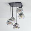 Ripoll Plafonnier, Boule lumineuse Chrome, Clair, Fumé, 5 lumières