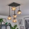 Ripoll Plafonnier, Boule lumineuse Chrome, Clair, Fumé, 5 lumières
