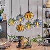 Koyoto Suspension, Boule lumineuse, Suspension Bleu, Or, Vert, Clair, 6 lumières