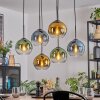 Koyoto Suspension, Boule lumineuse, Suspension Bleu, Or, Vert, Clair, 6 lumières