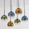 Koyoto Suspension, Boule lumineuse, Suspension Bleu, Or, Vert, Clair, 6 lumières
