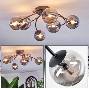 Chehalis Plafonnier, Boule lumineuse 64 cm Fumé, 6 lumières Chehalis Plafonnier, Boule lumineuse 64 cm Fumé, 6 lumières