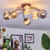 Chehalis Plafonnier, Boule lumineuse Ambre, Fumé, 6 lumières