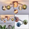 Chehalis Plafonnier, Boule lumineuse 56 cm Bleu, Vert, Cuivré, 6 lumières