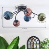 Chehalis Plafonnier, Boule lumineuse 56 cm Bleu, Vert, Cuivré, 6 lumières