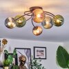 Chehalis Plafonnier, Boule lumineuse Bleu, Vert, Cuivré, 6 lumières