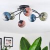 Chehalis Plafonnier, Boule lumineuse 56 cm Bleu, Vert, Clair, Cuivré, 6 lumières