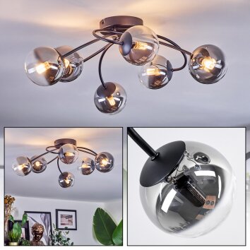 Chehalis Plafonnier, Boule lumineuse 56 cm Clair, Fumé, 6 lumières Chehalis Plafonnier, Boule lumineuse 56 cm Clair, Fumé, 6 lumières