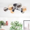 Chehalis Plafonnier, Boule lumineuse 55 cm Ambre, Fumé, 6 lumières