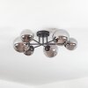 Chehalis Plafonnier, Boule lumineuse 20 cm Fumé, 6 lumières