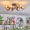 Chehalis Plafonnier, Boule lumineuse 55 cm Ambre, Fumé, 6 lumières