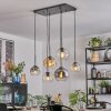 Koyoto Suspension, Boule lumineuse, Suspension Ambre, Clair, Fumé, 6 lumières