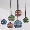 Koyoto Suspension, Boule lumineuse, Suspension Bleu, Vert, Cuivré, 6 lumières