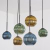 Koyoto Suspension, Boule lumineuse, Suspension Bleu, Or, Vert, 6 lumières