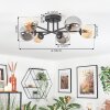Chehalis Plafonnier, Boule lumineuse 55 cm Ambre, Fumé, 6 lumières