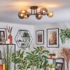 Chehalis Plafonnier, Boule lumineuse 55 cm Ambre, Fumé, 6 lumières