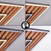 Meron Plafonnier LED Couleur bois, Noir, 1 lumière