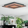 Meron Plafonnier LED Couleur bois, Noir, 1 lumière