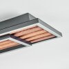 Meron Plafonnier LED Couleur bois, Noir, 1 lumière