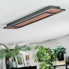 Meron Plafonnier LED Couleur bois, Noir, 1 lumière