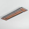 Meron Plafonnier LED Couleur bois, Noir, 1 lumière