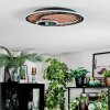 Meron Plafonnier LED Couleur bois, Noir, 1 lumière