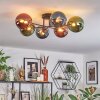 Chehalis Plafonnier, Boule lumineuse Bleu, Vert, Cuivré, 6 lumières