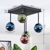Chehalis Plafonnier, Boule lumineuse Bleu, Vert, Cuivré, 5 lumières