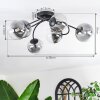 Chehalis Plafonnier, Boule lumineuse 58 cm Clair, Fumé, 6 lumières