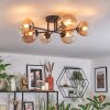 Chehalis Plafonnier, Boule lumineuse 60 cm Ambre, Clair, 6 lumières