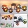Chehalis Plafonnier, Boule lumineuse Bleu, Vert, Cuivré, 6 lumières