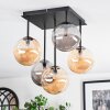 Chehalis Plafonnier, Boule lumineuse Ambre, Fumé, 5 lumières