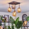 Chehalis Plafonnier, Boule lumineuse Ambre, Fumé, 5 lumières