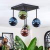 Chehalis Plafonnier, Boule lumineuse Bleu, Vert, Cuivré, 5 lumières