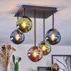 Chehalis Plafonnier, Boule lumineuse Bleu, Vert, Cuivré, 5 lumières